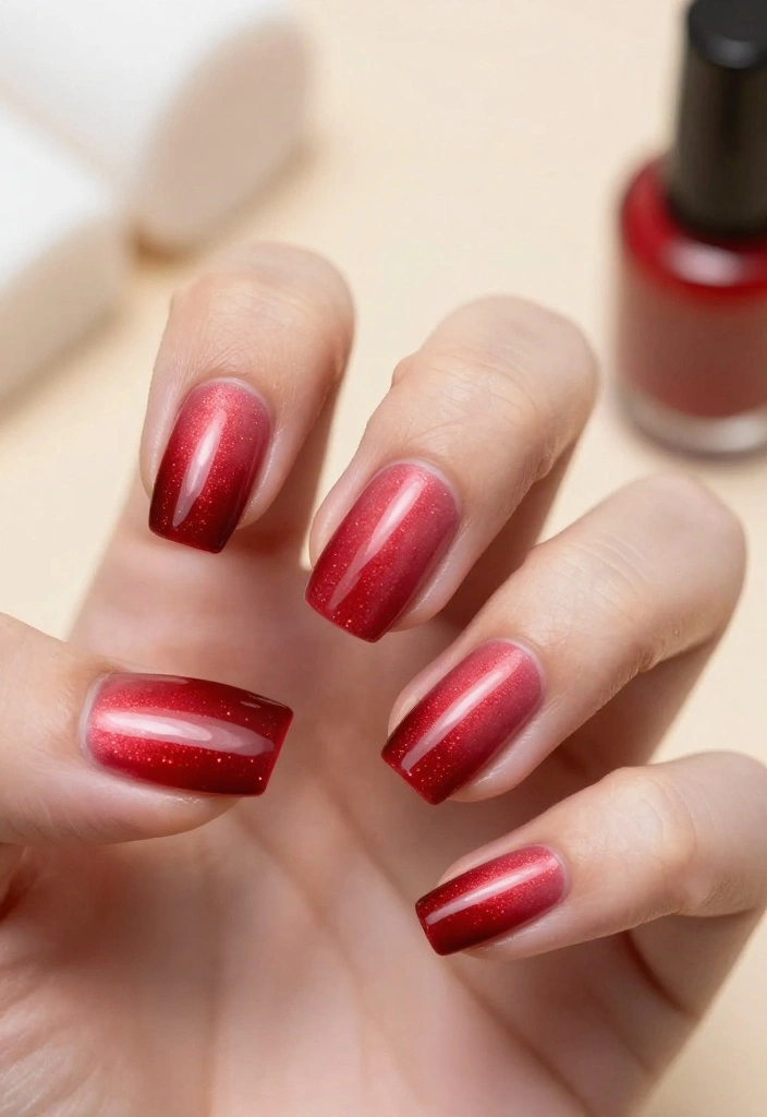 14 Red Cat Eye Nail Looks That Are Simply Unforgettable! - 2. Ombre Cat Eye Glam 1