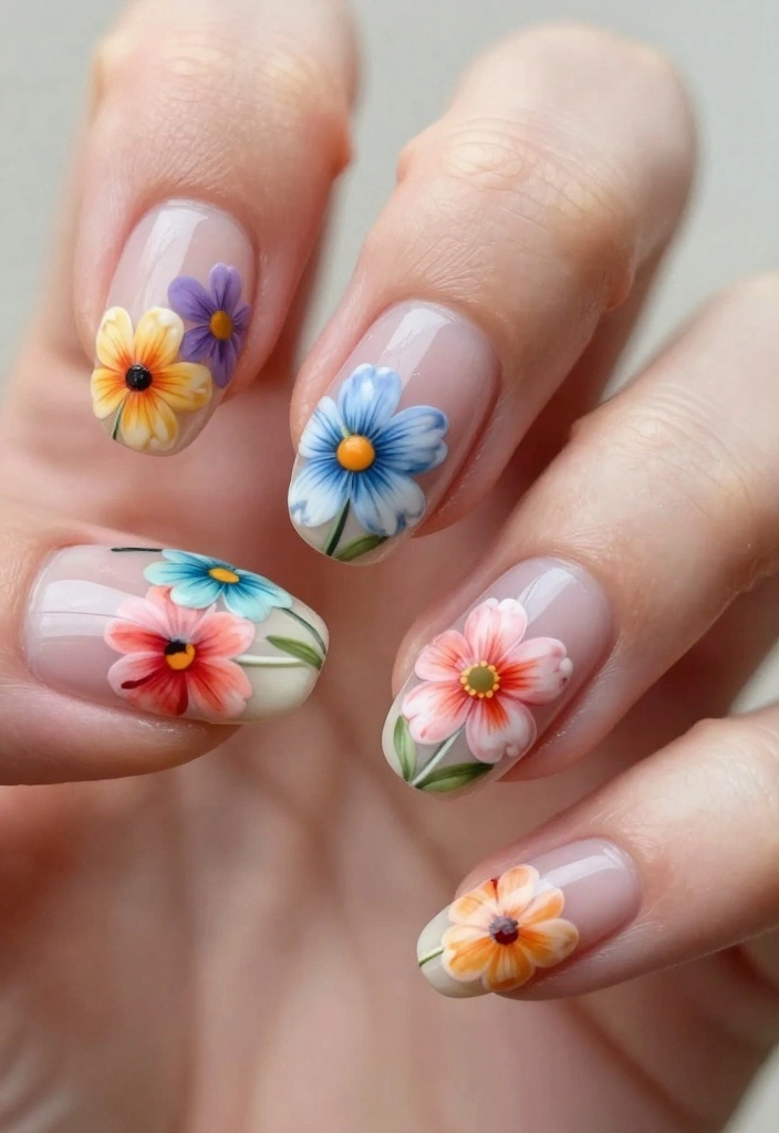 14 Unique Claw Nail Styles That Are Taking Over Instagram (Don’t Miss #9!) - 6. Floral Fantasy Claws 1