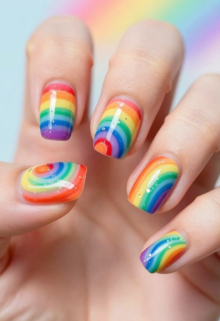 14 Unique Claw Nail Styles That Are Taking Over Instagram (Don’t Miss #9!) - 9. Rainbow Swirl Claws 1