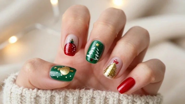 15 Adorable Christmas Tree Nails You Need to Try Before the Holiday Party!