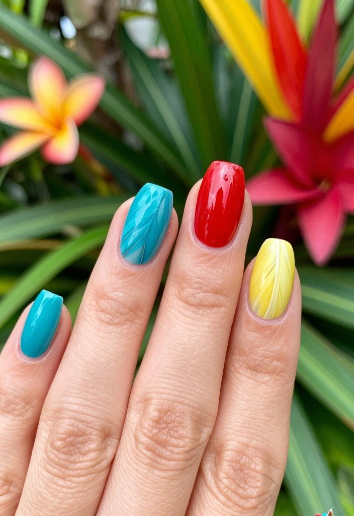 15 Bali Nails Designs You Must Try This Summer (You’ll Be Obsessed With #7!) - 4. Exotic Bird Feathers 1