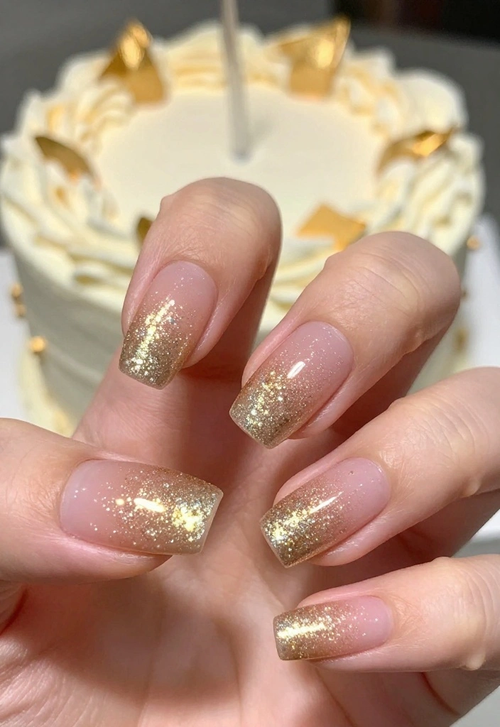 15 Classy Birthday Nails That Will Keep Your Hands Looking Fabulous (Wait for #1!) - 1. Glamorous Glitter Ombre 1