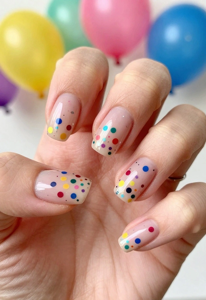 15 Classy Birthday Nails That Will Keep Your Hands Looking Fabulous (Wait for #1!) - 15. Celebration Confetti 1
