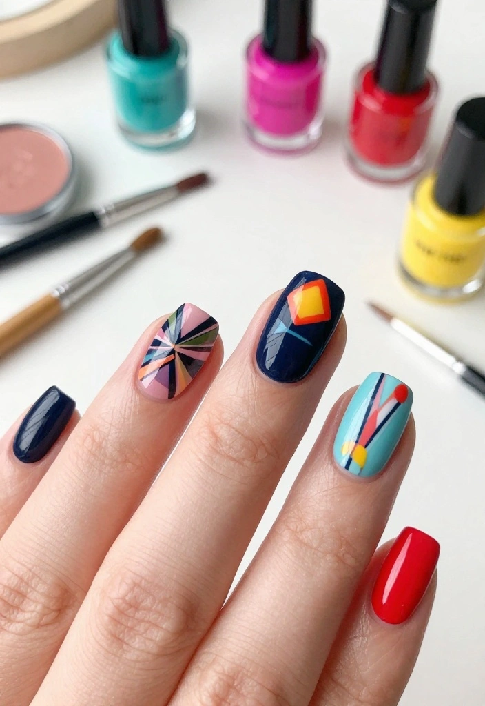 15 Classy Birthday Nails That Will Keep Your Hands Looking Fabulous (Wait for #1!) - 6. Geometric Designs 1