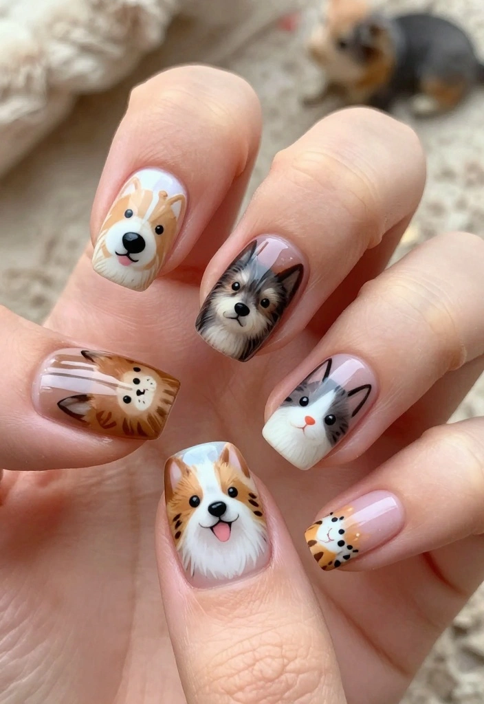 15 Cute Animal Nail Ideas That Will Make You the Talk of the Town! - 14. Furry Friends 1