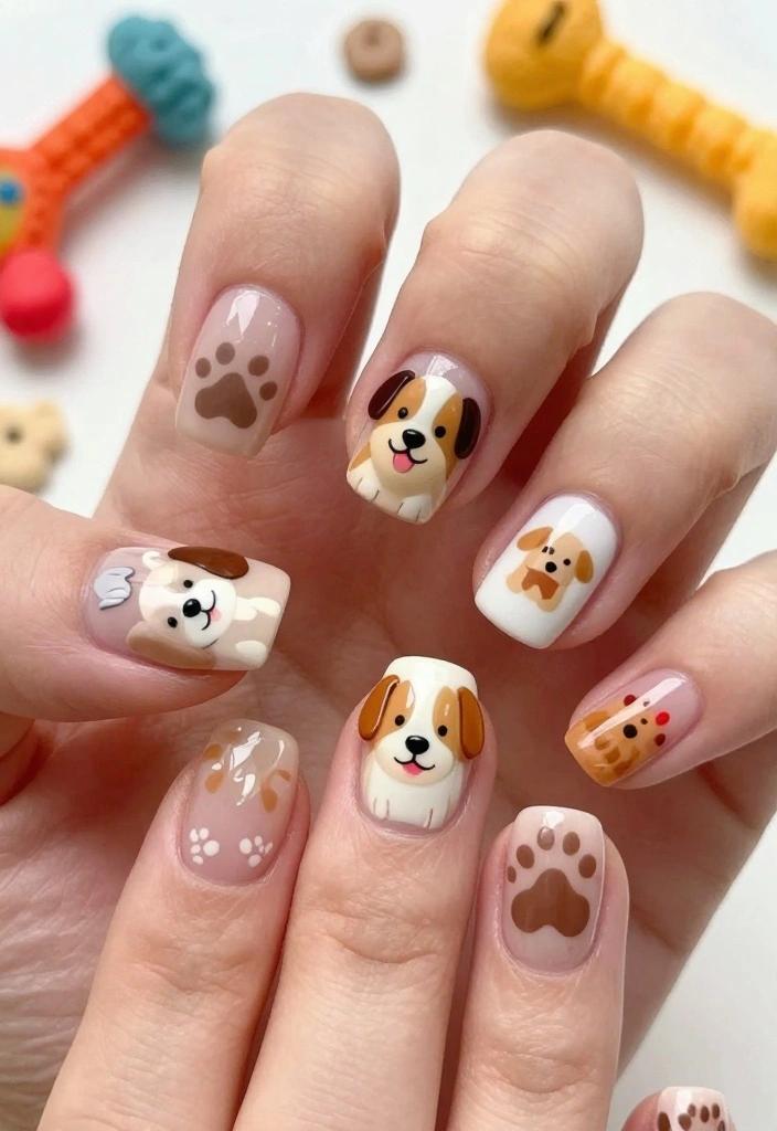 15 Cute Animal Nail Ideas That Will Make You the Talk of the Town! - 2. Puppy Love 1