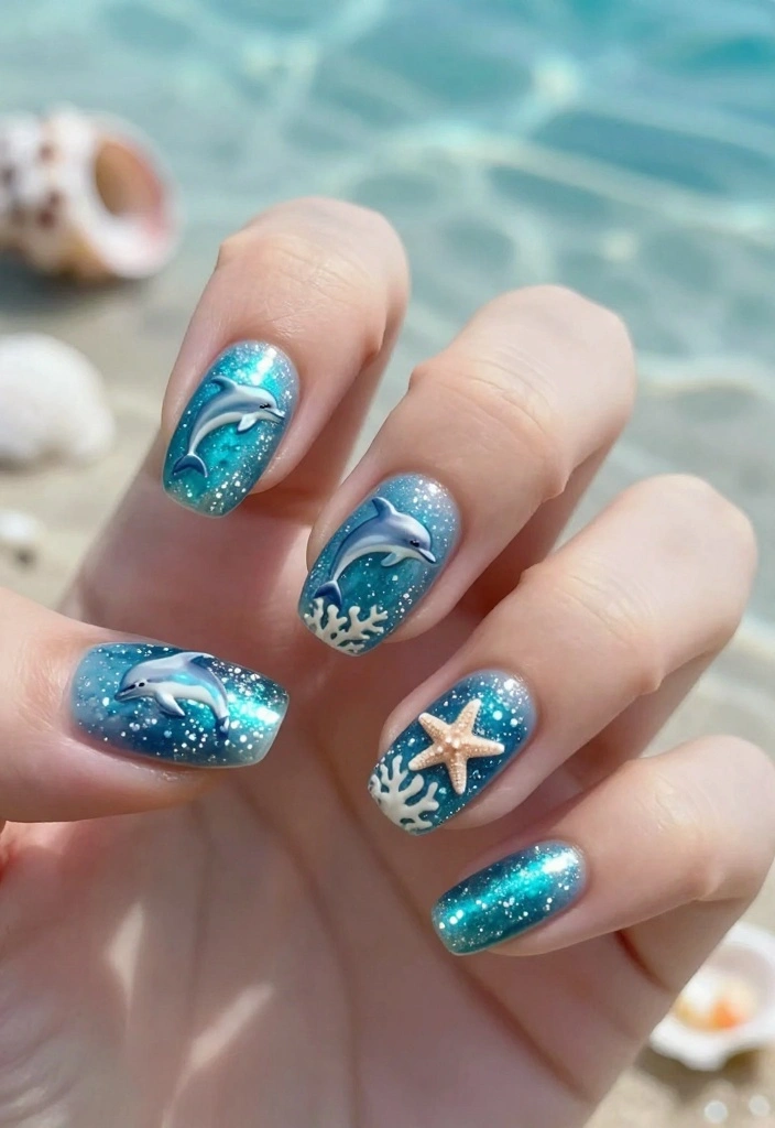 15 Cute Animal Nail Ideas That Will Make You the Talk of the Town! - 3. Underwater Wonders 1