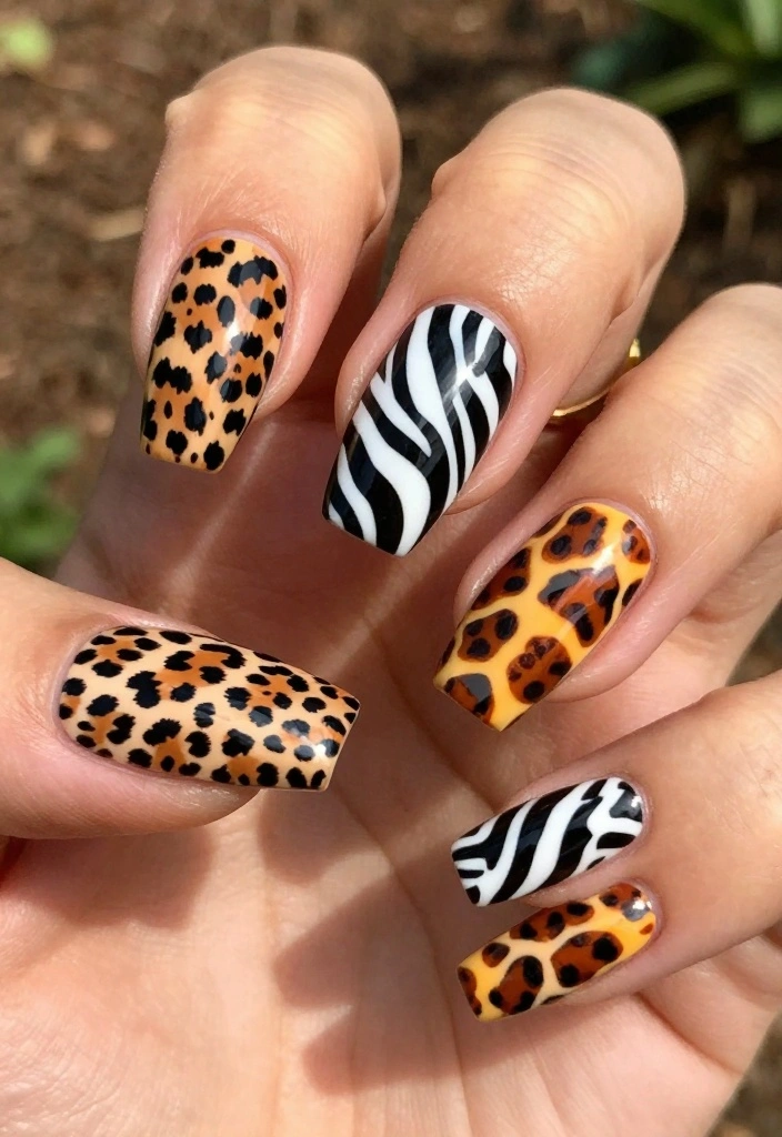 15 Cute Animal Nail Ideas That Will Make You the Talk of the Town! - 4. Wild Safari 1