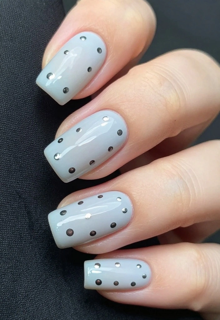 15 Easy Polka Dot Nail Designs That Will Elevate Your Style! - 15. Metallic Dots on Matte Base 1