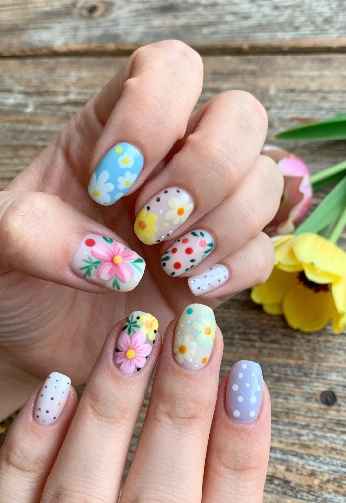 15 Easy Polka Dot Nail Designs That Will Elevate Your Style! - 8. Nature-Inspired Dots 1