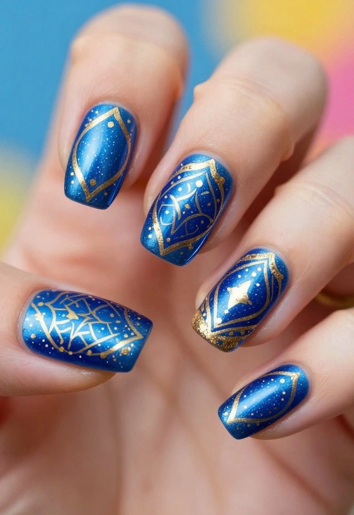 15 Fun Disneyland Nail Inspirations That Will Transport You to the Magic Kingdom! ✨ - 10. Aladdin’s Magic Carpet Ride 1