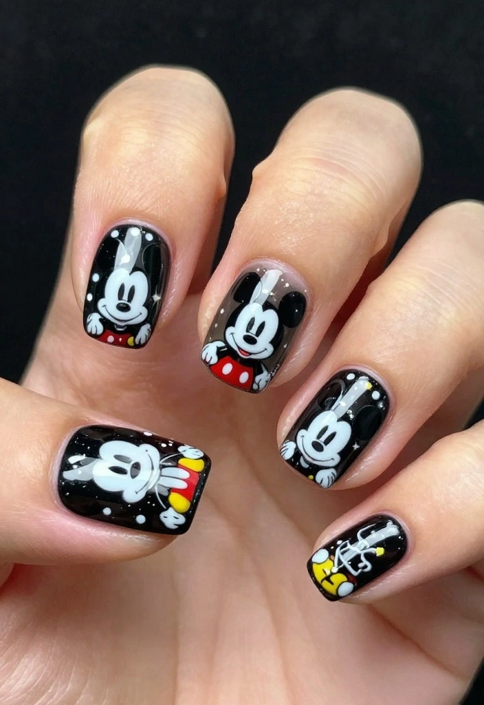 15 Fun Disneyland Nail Inspirations That Will Transport You to the Magic Kingdom! ✨ - 13. Disney’s 100th Anniversary Celebration 1