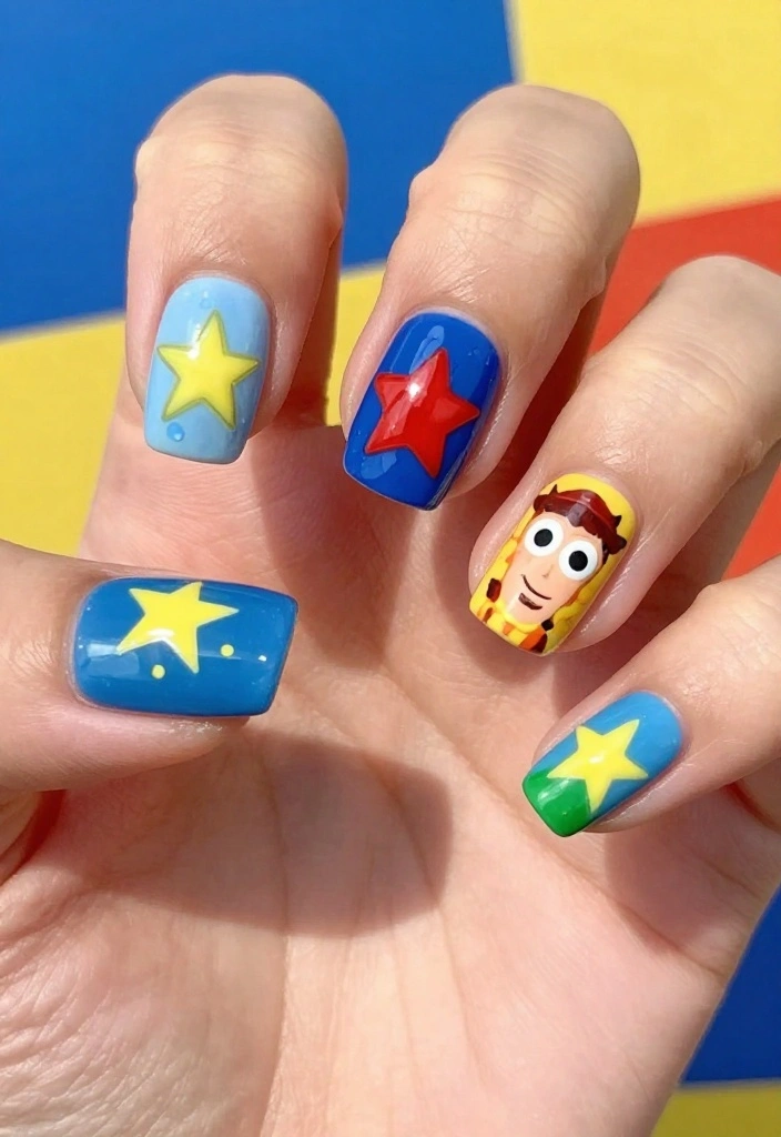 15 Fun Disneyland Nail Inspirations That Will Transport You to the Magic Kingdom! ✨ - 7. Toy Story Whimsy 1