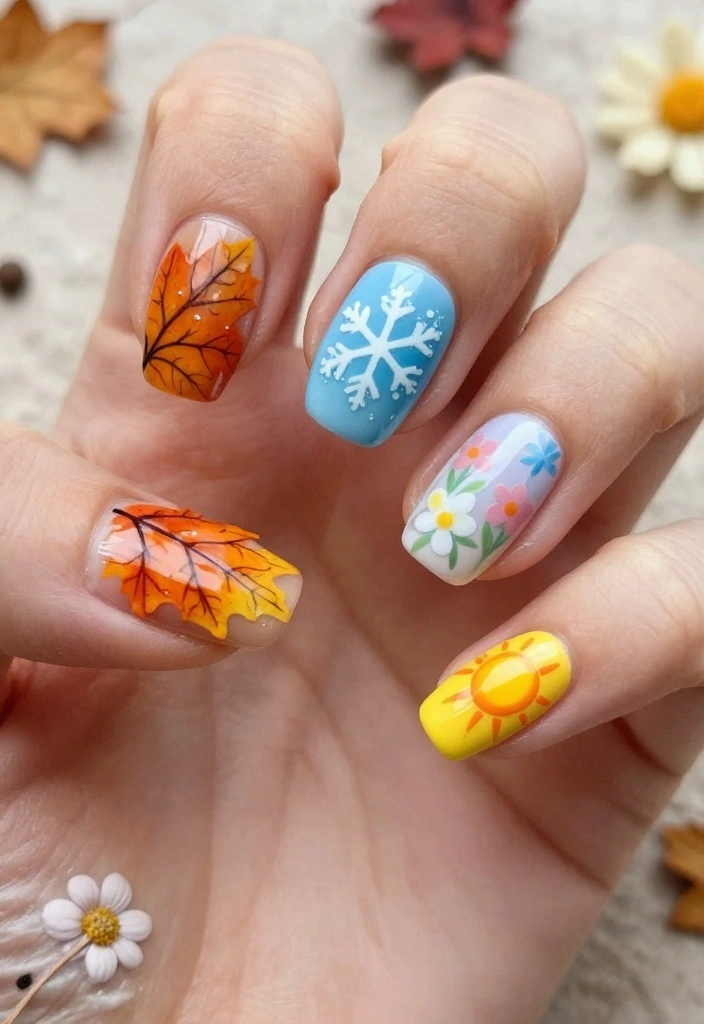 15 Must-Try Glue On Nail Trends That Will Elevate Your Style Instantly! - 11. Seasonal Themes 1