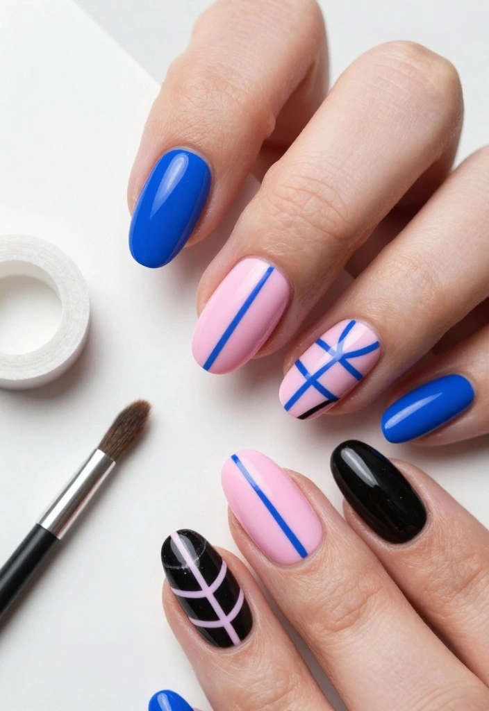 15 Must-Try Glue On Nail Trends That Will Elevate Your Style Instantly! - 5. Geometric Designs 1
