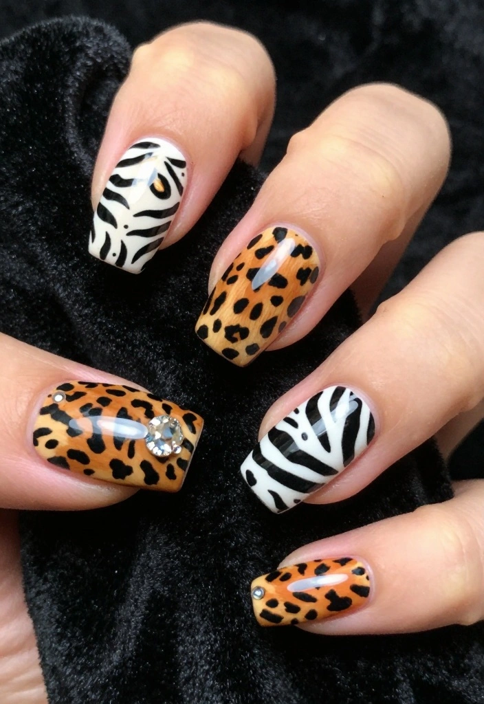 15 Must-Try Glue On Nail Trends That Will Elevate Your Style Instantly! - 9. Animal Prints 1