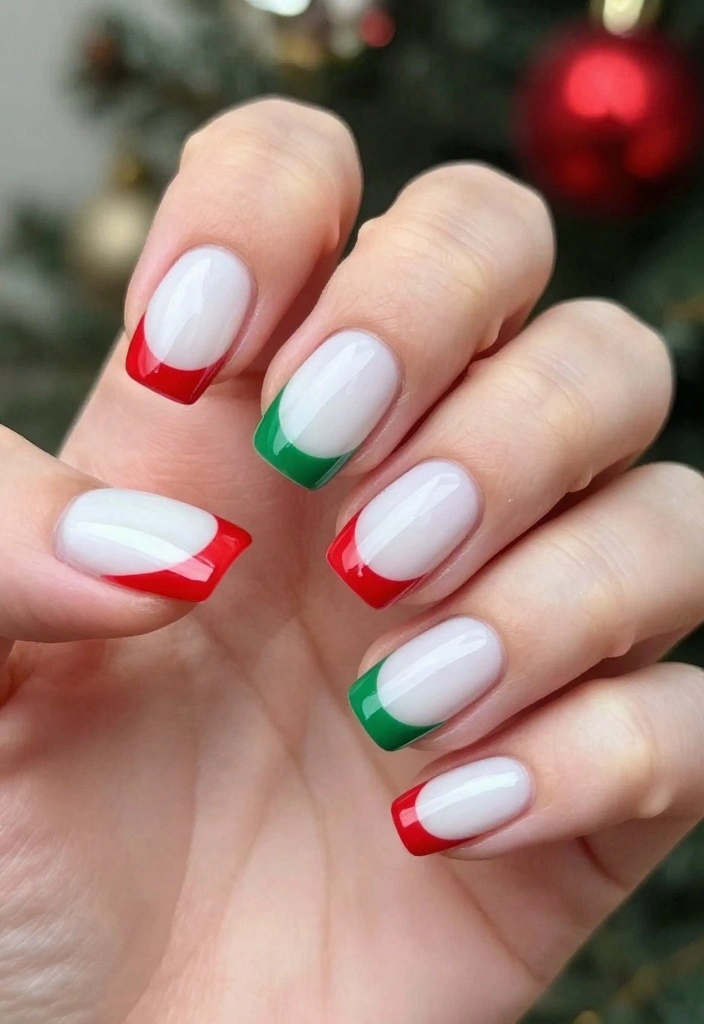 15 Must-Try Winter Acrylic Nails to Elevate Your Style Game This Season! - 13. Festive French Tips 1