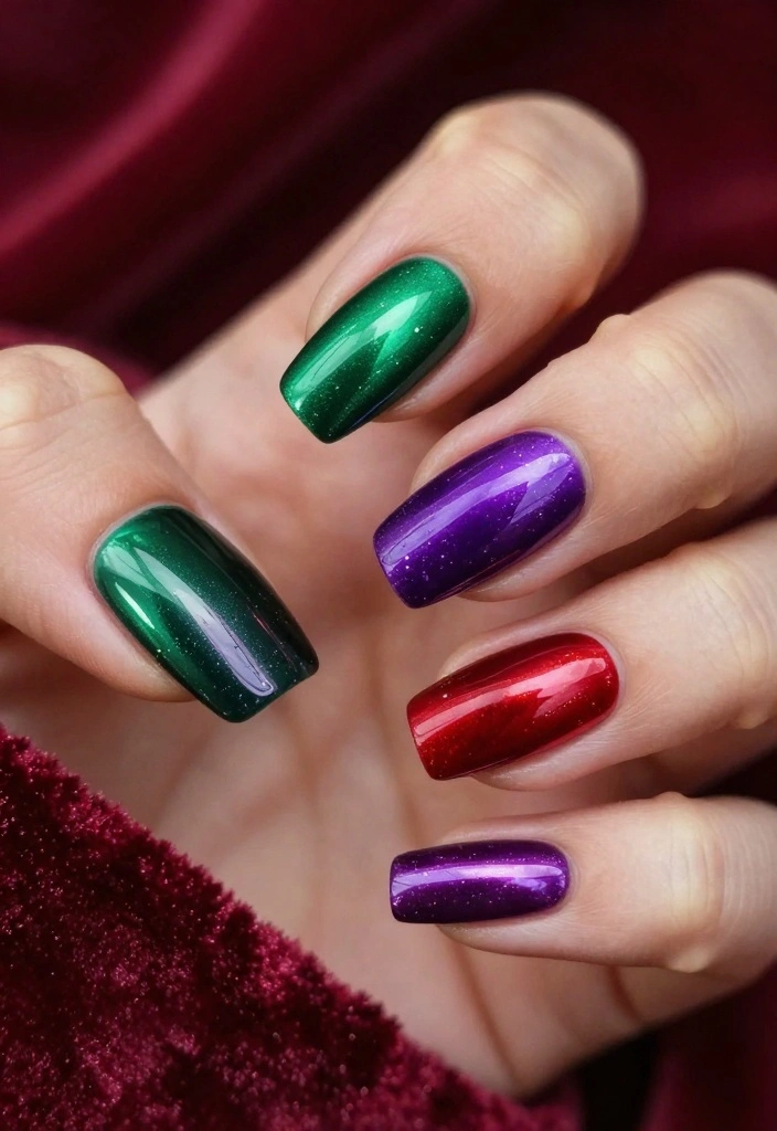 15 Must-Try Winter Acrylic Nails to Elevate Your Style Game This Season! - 2. Jewel Tones 1