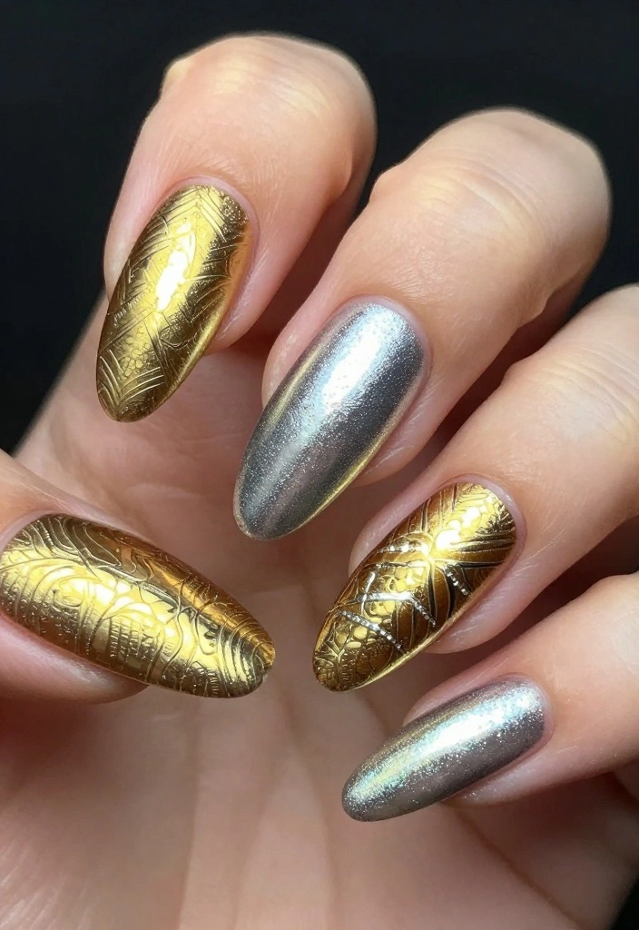 15 Perfect Kiss Nails You To Try This Season! - 2. Bold Metallics 1
