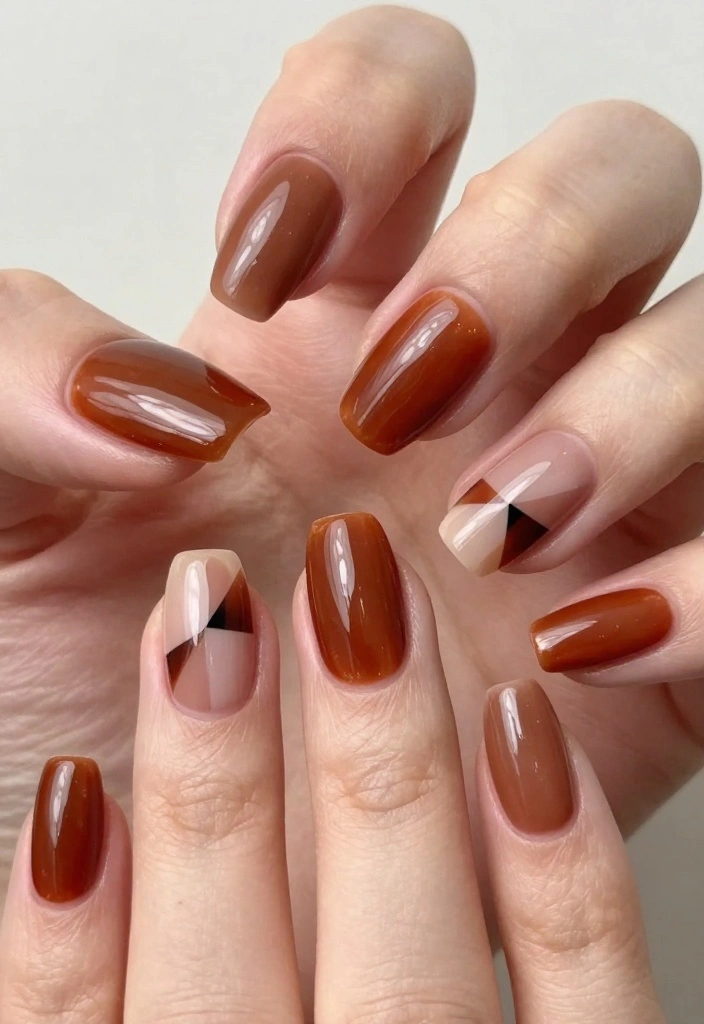 15 Stunning Fall Acrylic Nails Designs You’ll Want to Show Off All Season! - 9. Elegant Negative Space 1