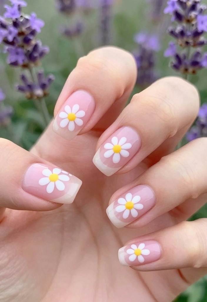15 Stunning Floral Nail Designs to Elevate Your Summer Style - 1. Delicate Daisy Delight 1