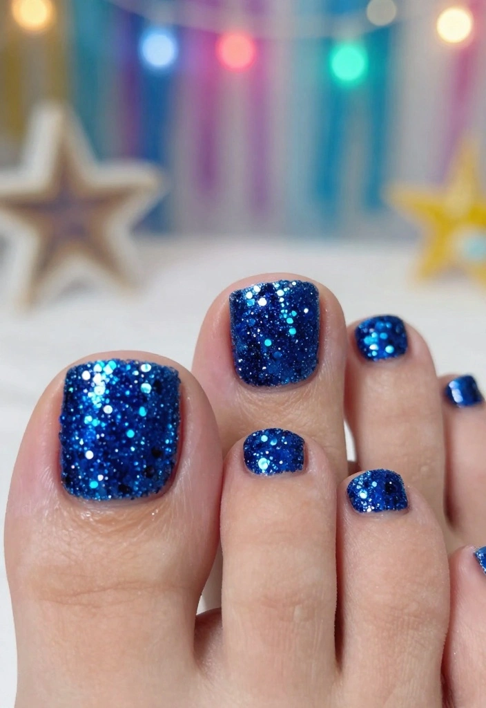 15 Stunning Pedicure Nail Art Designs You Need to Try This Summer! - 14. Glitter Galore 1