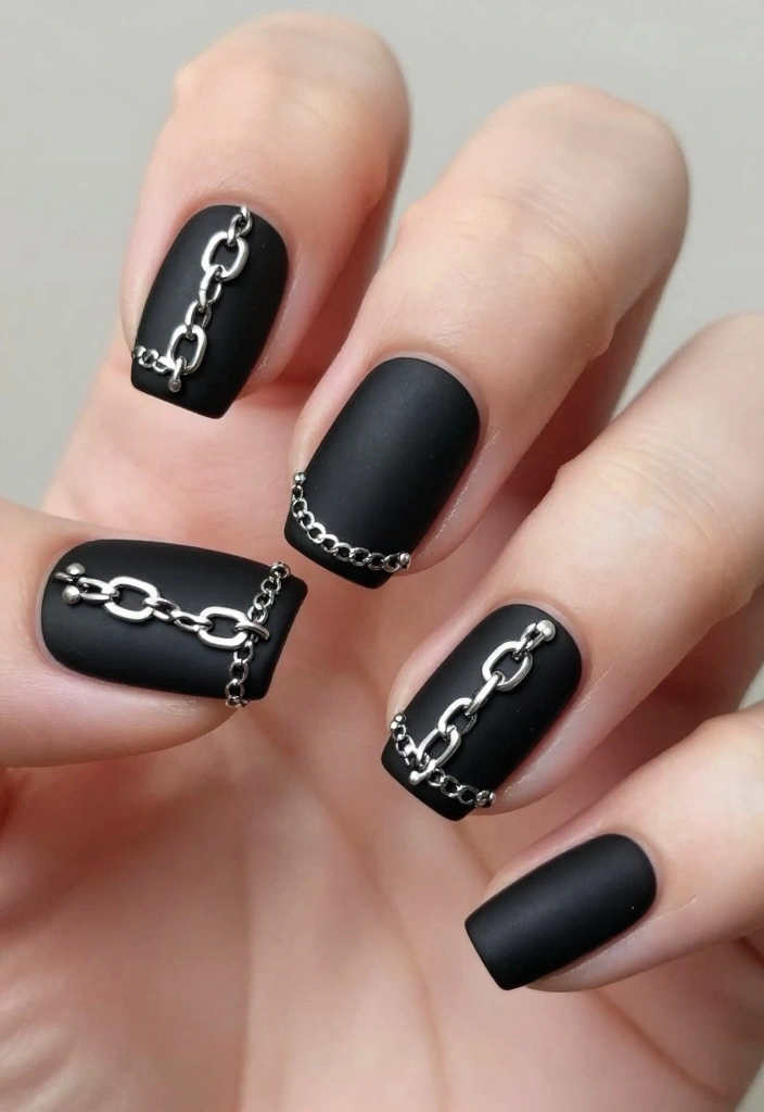 15 Stunning Zombie Nail Inspirations That'll Make Your Halloween Unforgettable (You Have to Try #4!) - 4. Chilling Chains 1