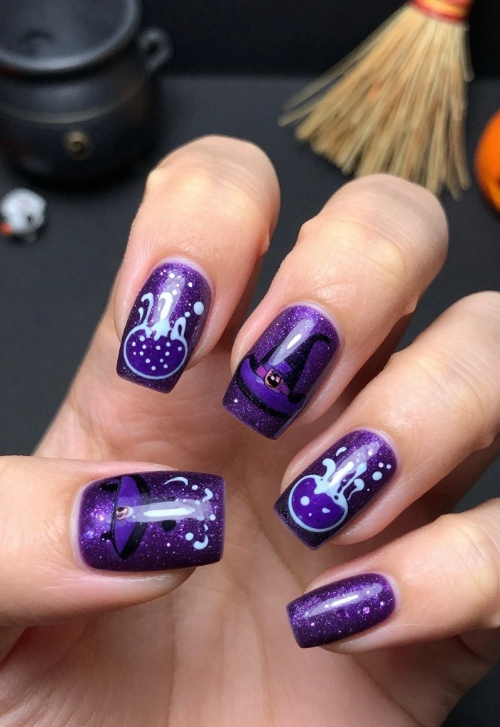 15 Stunning Zombie Nail Inspirations That'll Make Your Halloween Unforgettable (You Have to Try #4!) - 5. Witch’s Brew 1