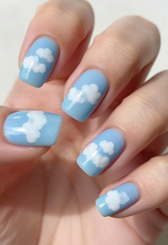 15 Trendy Angel Nails That Are Pure Magic (Don't Miss #8!) - 1. Celestial Cloud Dreams 1