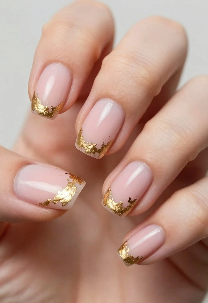 15 Trendy Angel Nails That Are Pure Magic (Don't Miss #8!) - 10. Gold Foil Accents 1