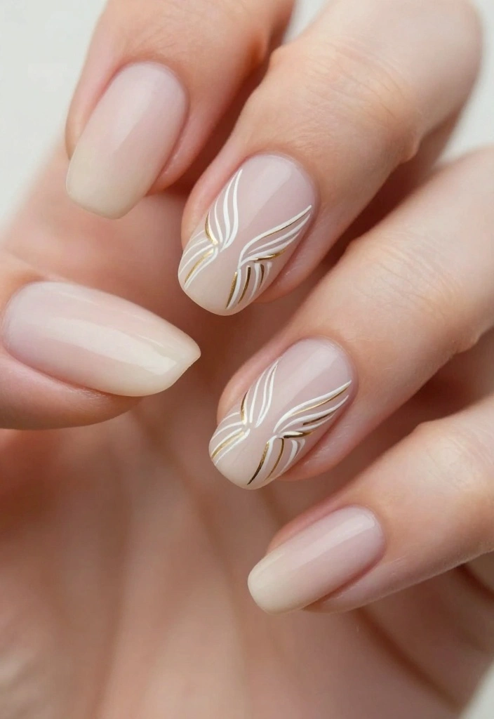15 Trendy Angel Nails That Are Pure Magic (Don't Miss #8!) - 11. Minimalist Angel Lines 1