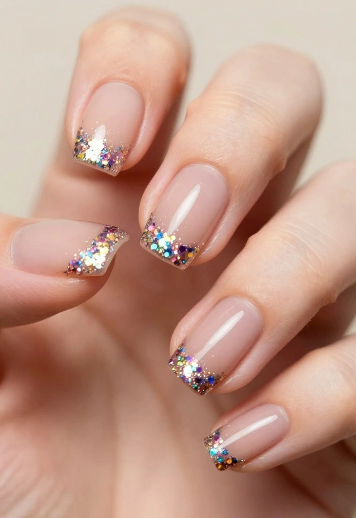 15 Trendy Angel Nails That Are Pure Magic (Don't Miss #8!) - 13. Glitter French Tips 1