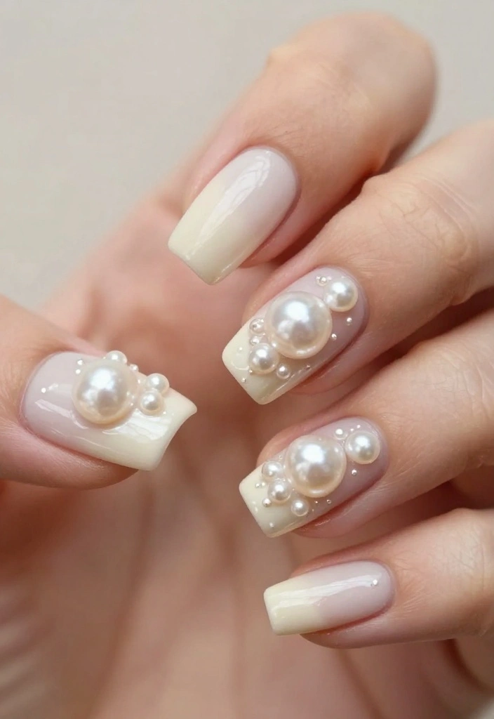 15 Trendy Angel Nails That Are Pure Magic (Don't Miss #8!) - 15. Heavenly Pearls 1