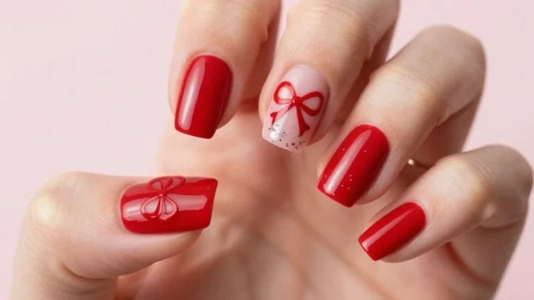 15 Trendy Red Bow Nails That Are Perfect for Any Occasion!