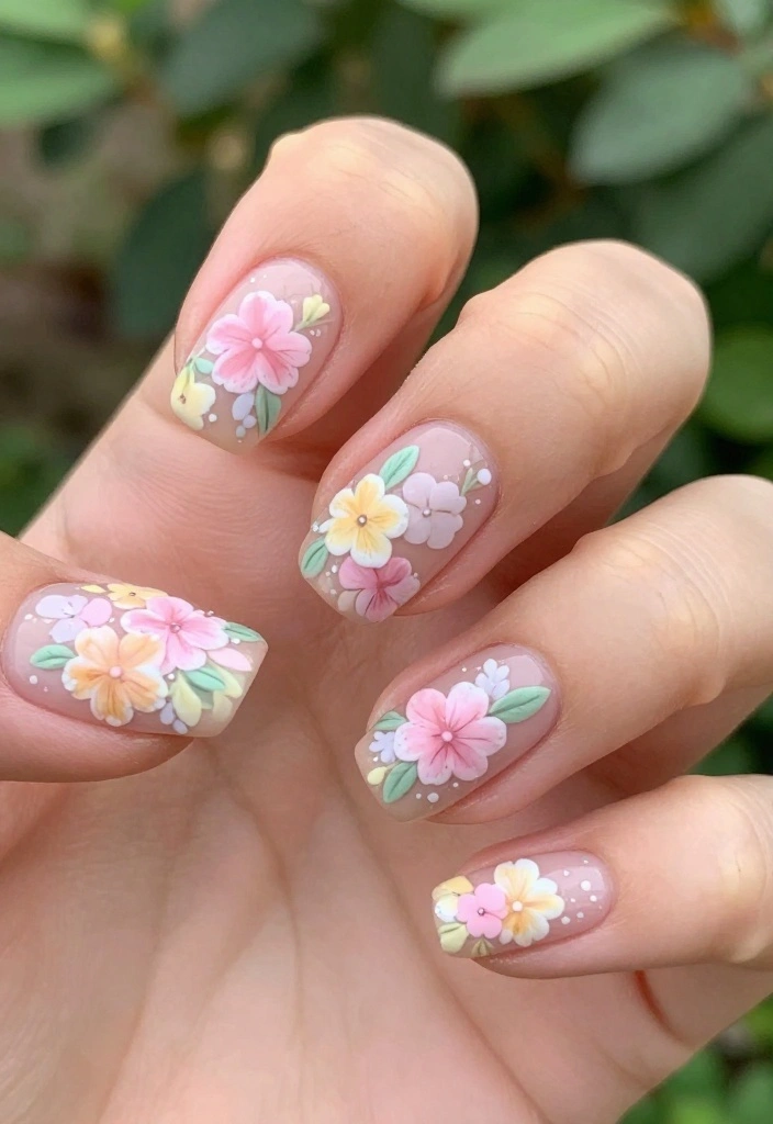 15 Trendy Valentine's Day Nail Designs That Will Make You Fall in Love (Wait Until You See #3!) - 3. Floral Patterns 1