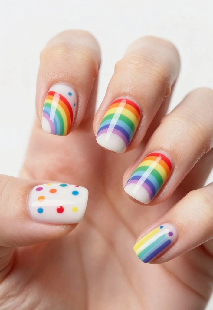 16 Artistic Nail Polish Designs That Are Pure Masterpieces (You’ll Want to Copy #10!) - 12. Rainbow Brights 1