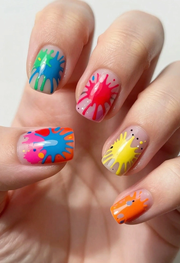 16 Artistic Nail Polish Designs That Are Pure Masterpieces (You’ll Want to Copy #10!) - 14. Artistic Splatter 1