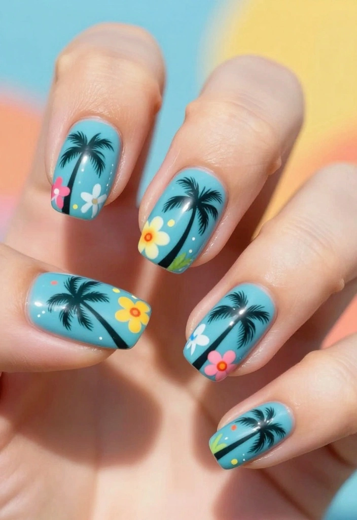 16 Artistic Nail Polish Designs That Are Pure Masterpieces (You’ll Want to Copy #10!) - 16. Tropical Paradise 1