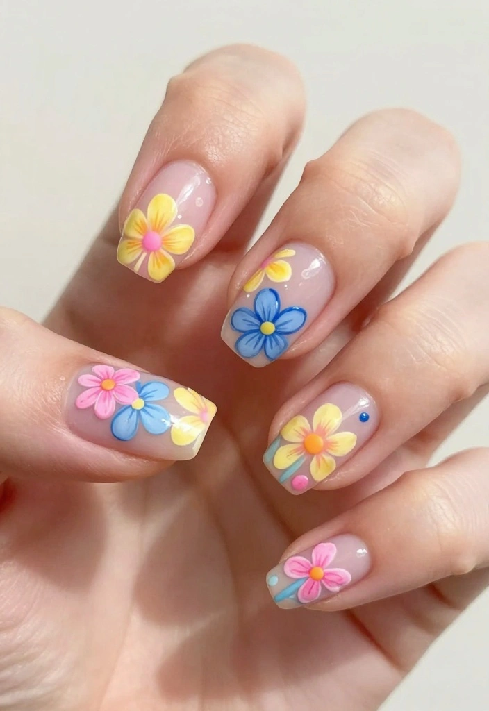 16 Artistic Nail Polish Designs That Are Pure Masterpieces (You’ll Want to Copy #10!) - 3. Floral Fantasy 1