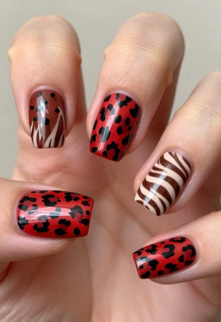 16 Artistic Nail Polish Designs That Are Pure Masterpieces (You’ll Want to Copy #10!) - 7. Animal Print Extravaganza 1