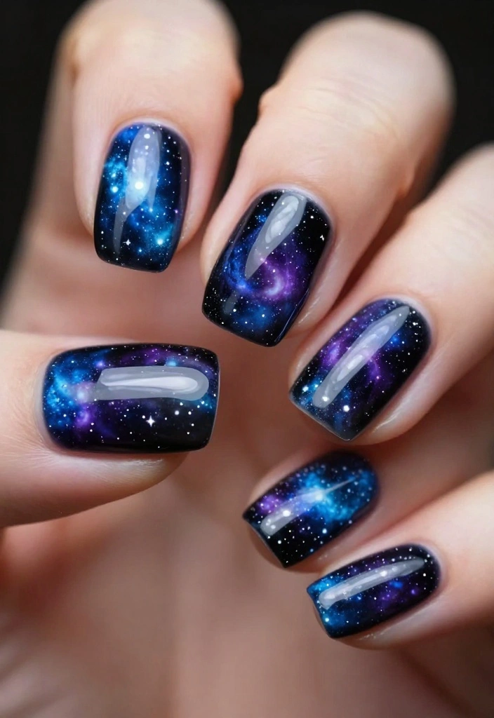 16 Artistic Nail Polish Designs That Are Pure Masterpieces (You’ll Want to Copy #10!) - 8. Cosmic Nails 1