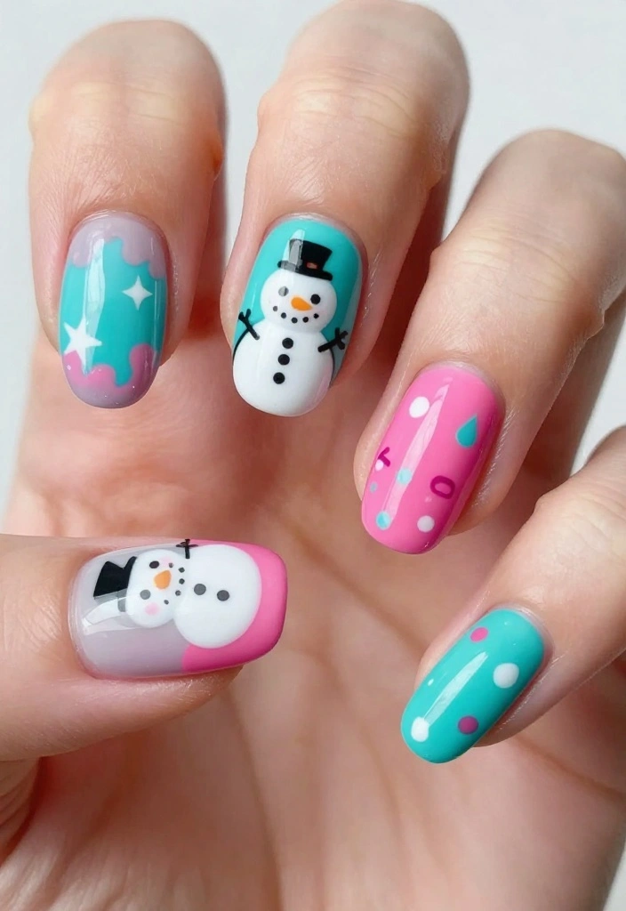 16 Disney Princess Nails That Will Transform Your Nail Game (You Have to See #7!) - 12. Anna: Playful Colors 1