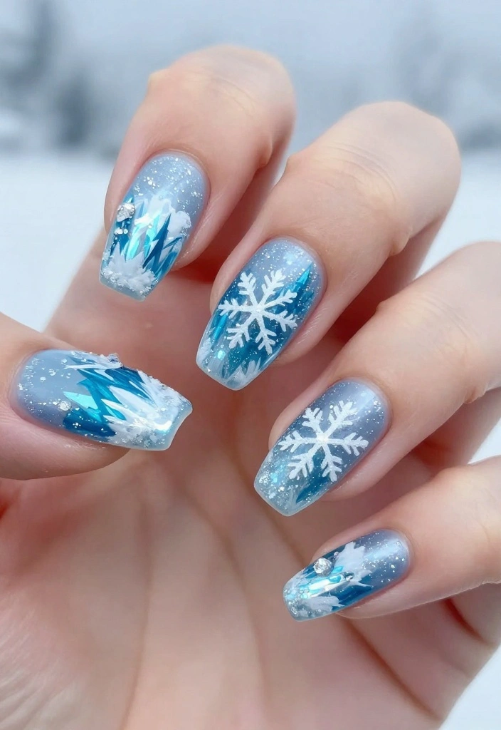 16 Disney Princess Nails That Will Transform Your Nail Game (You Have to See #7!) - 8. Elsa: Frosty Fantasy 1