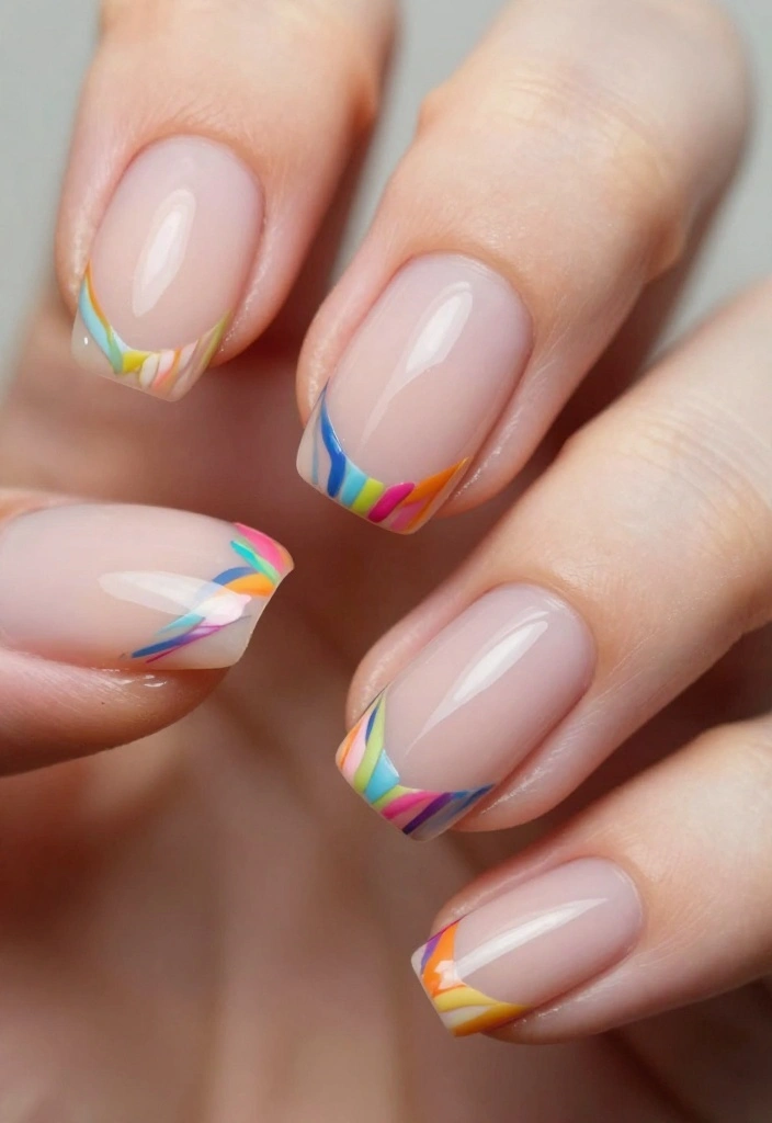 16 Flawless French Gel Nails Every Time - Bonjour! - 15. Artistic Brush Stroke French Nails 1