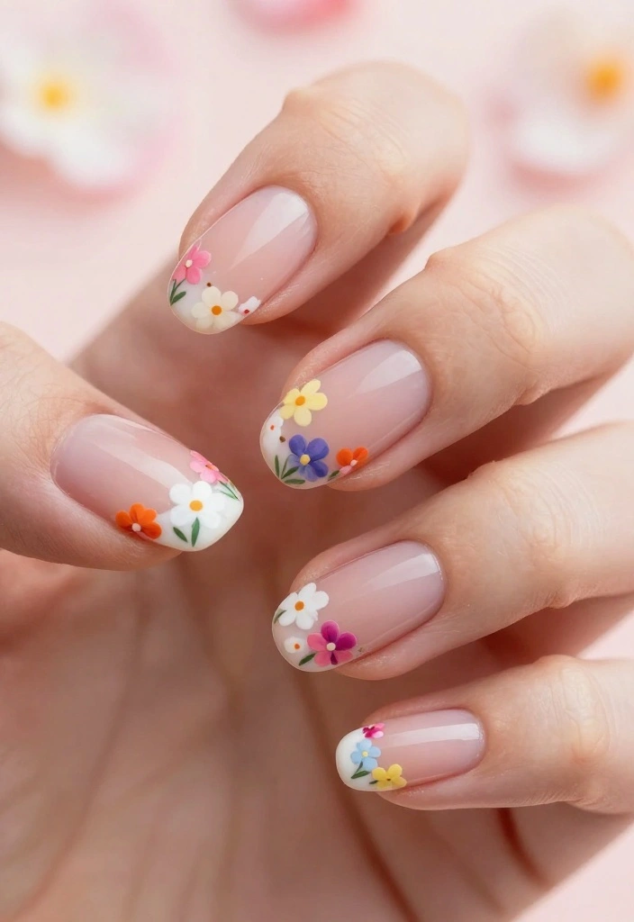 16 Flawless French Gel Nails Every Time - Bonjour! - 4. Floral French Design 1