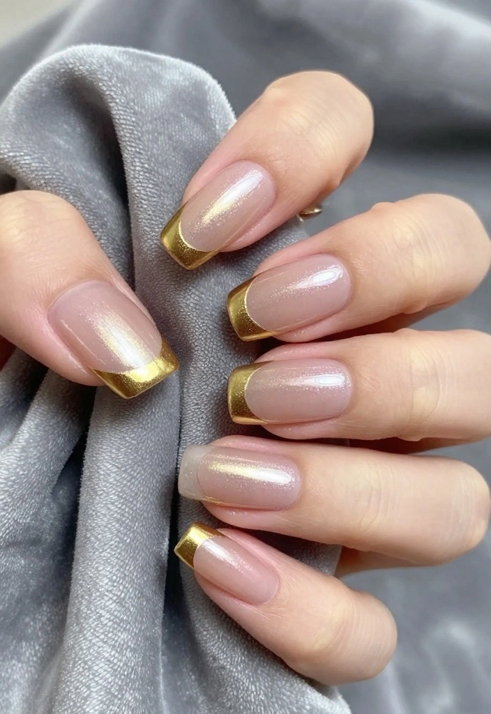 16 Flawless French Gel Nails Every Time - Bonjour! - 9. Metallic French Tips 1