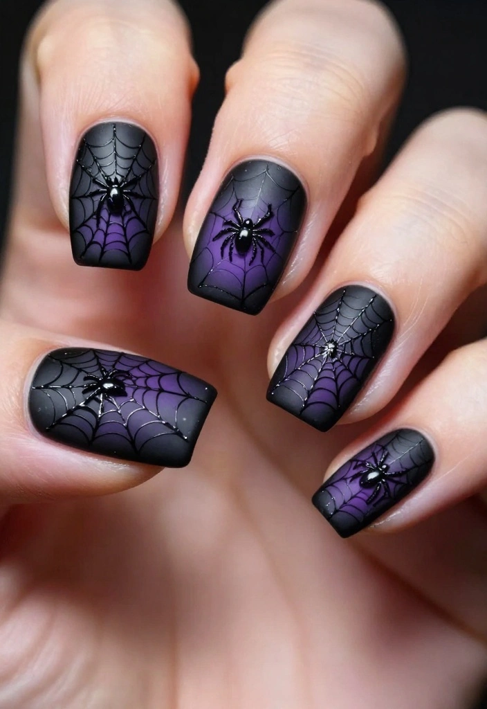16 Horror Nails That Are Works of Art (Prepare to Be Amazed by #3!) - 1. Creepy Crawly Halloween 1