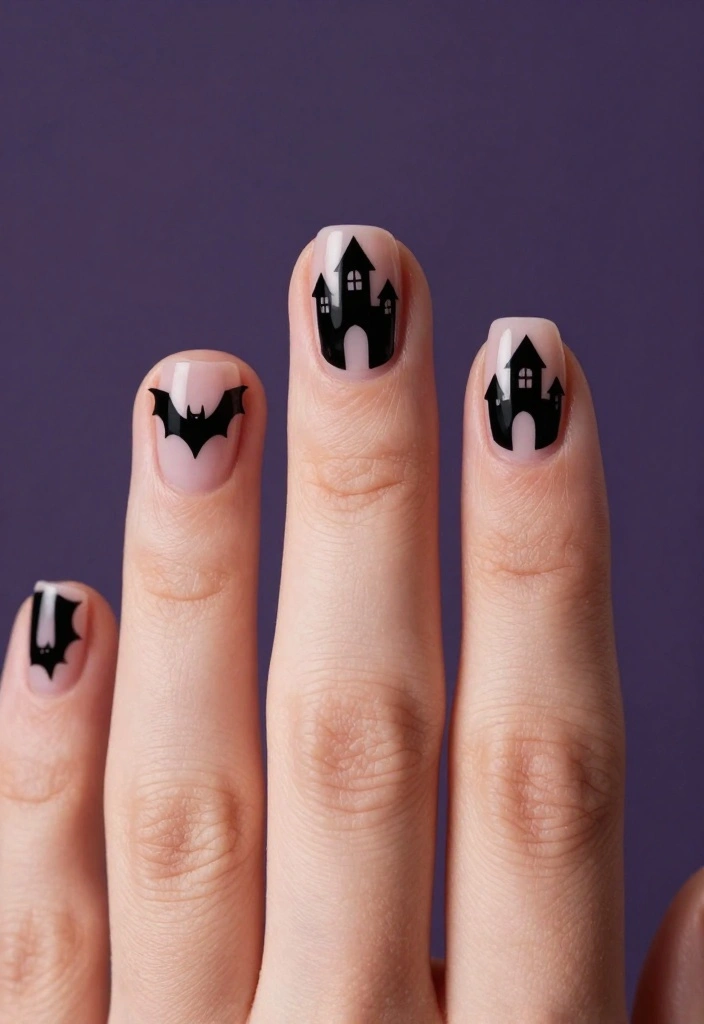 16 Horror Nails That Are Works of Art (Prepare to Be Amazed by #3!) - 15. Spooky Silhouettes 1