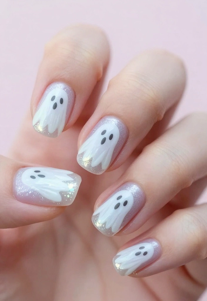 16 Horror Nails That Are Works of Art (Prepare to Be Amazed by #3!) - 2. Ghostly Glam 1