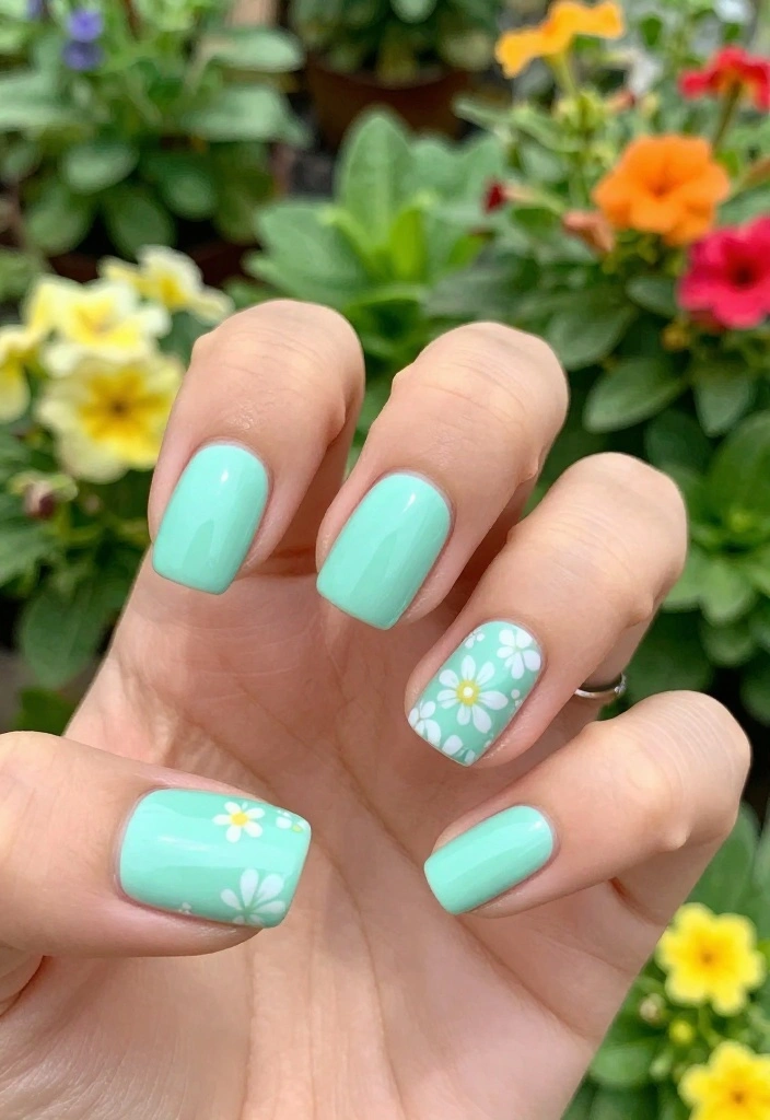 16 Must-Try Cute Gel Nail Colors for Every Season! - 13. Minty Fresh 1
